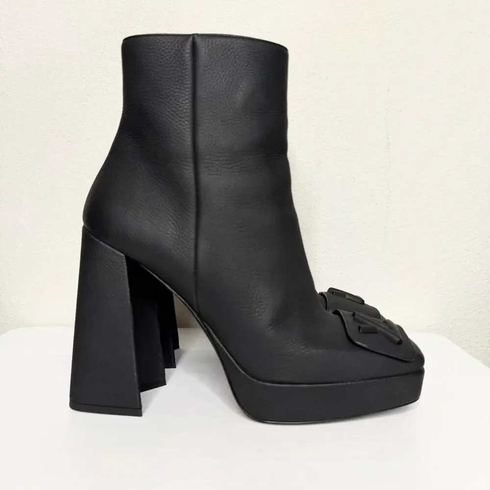 Louis Vuitton Shake Platform Ankle Boot in Black Grained Calf Leather Size 40 - Picture 3 of 11